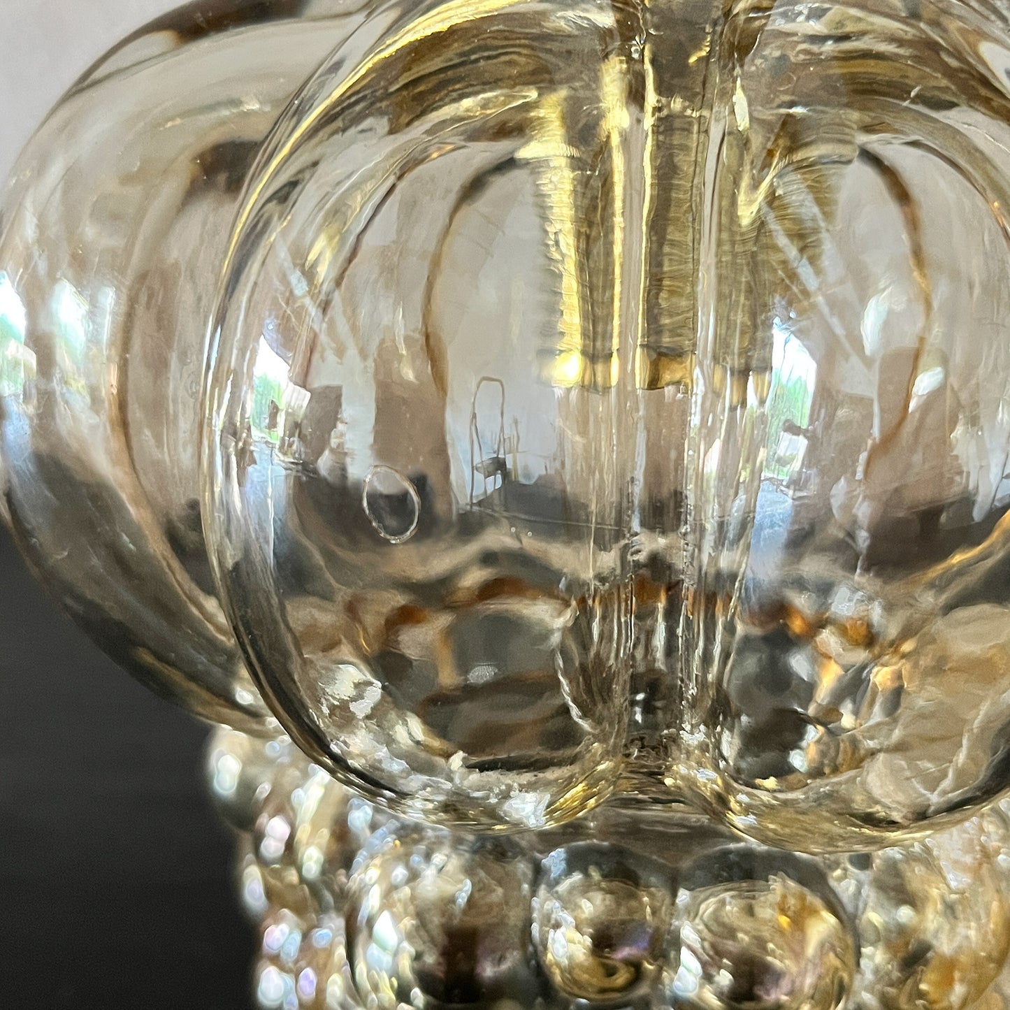 suspension vintage globe bubble ambré