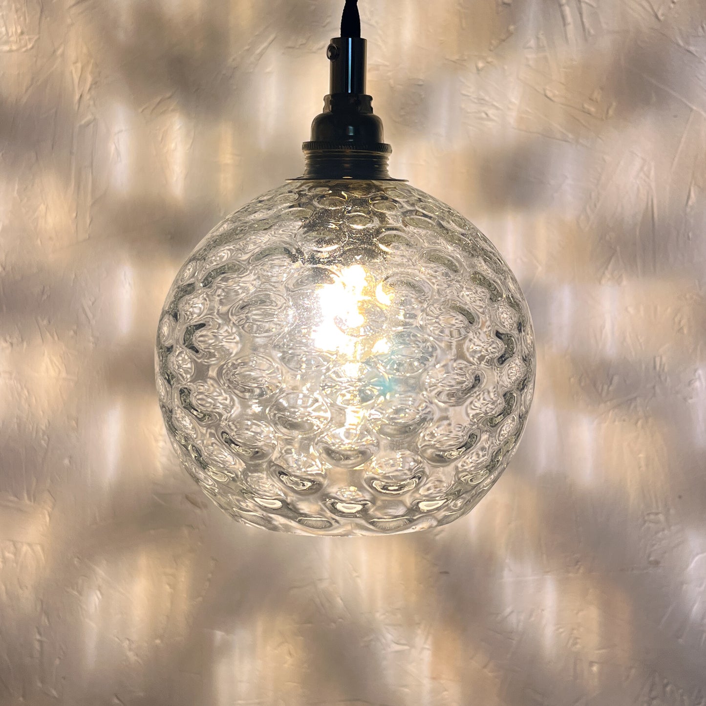 suspension globe vintage en verre bubble