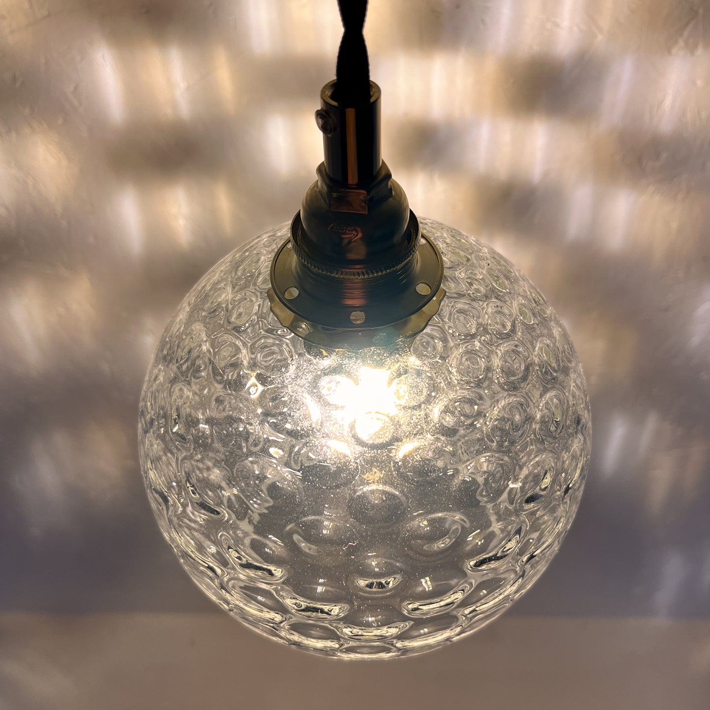 suspension globe vintage en verre bubble