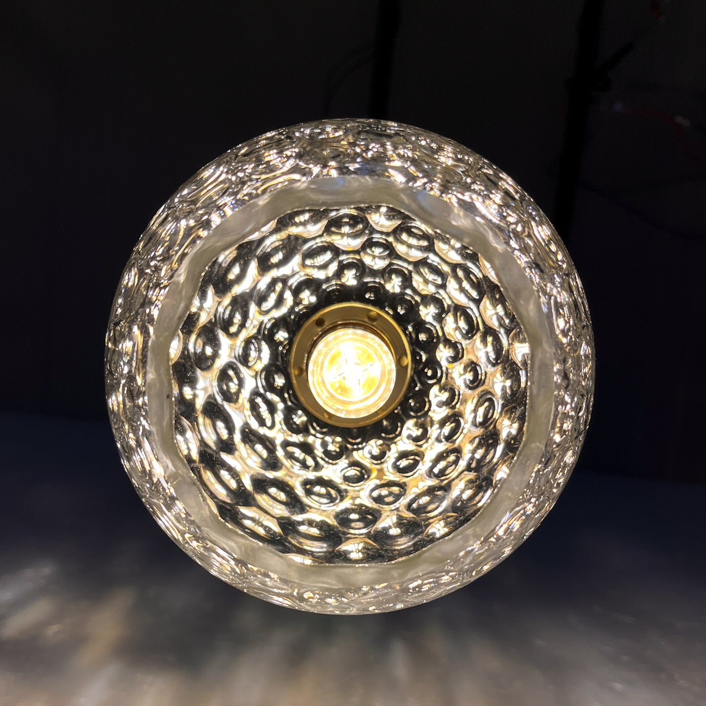 suspension globe vintage en verre bubble