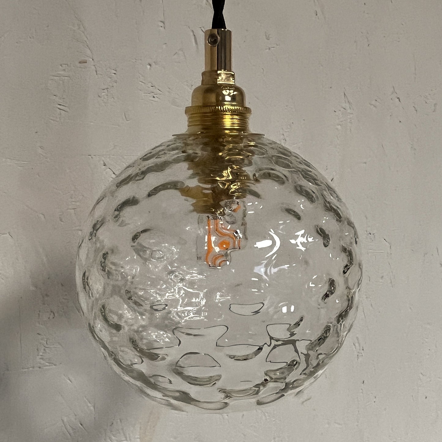 suspension globe vintage en verre bubble