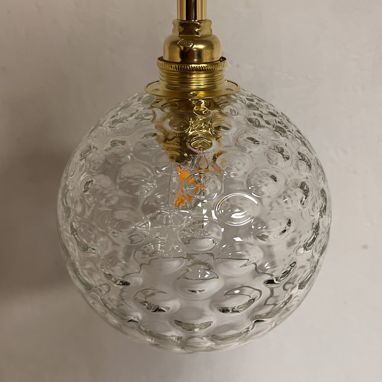 suspension globe vintage en verre bubble