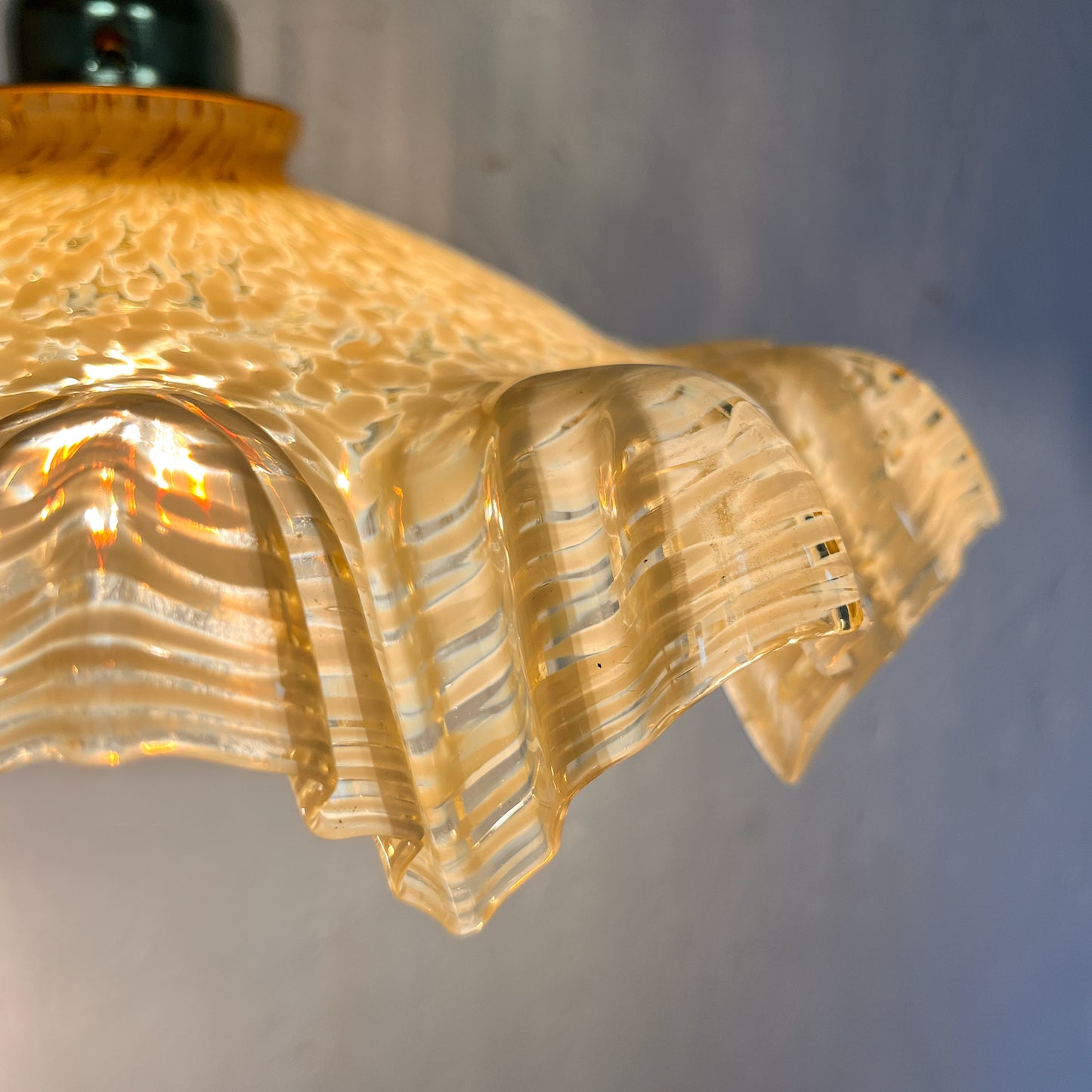suspension abat-jour verre de Clichy