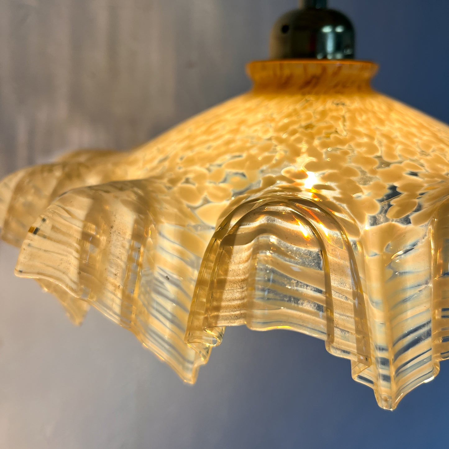 suspension abat-jour verre de Clichy