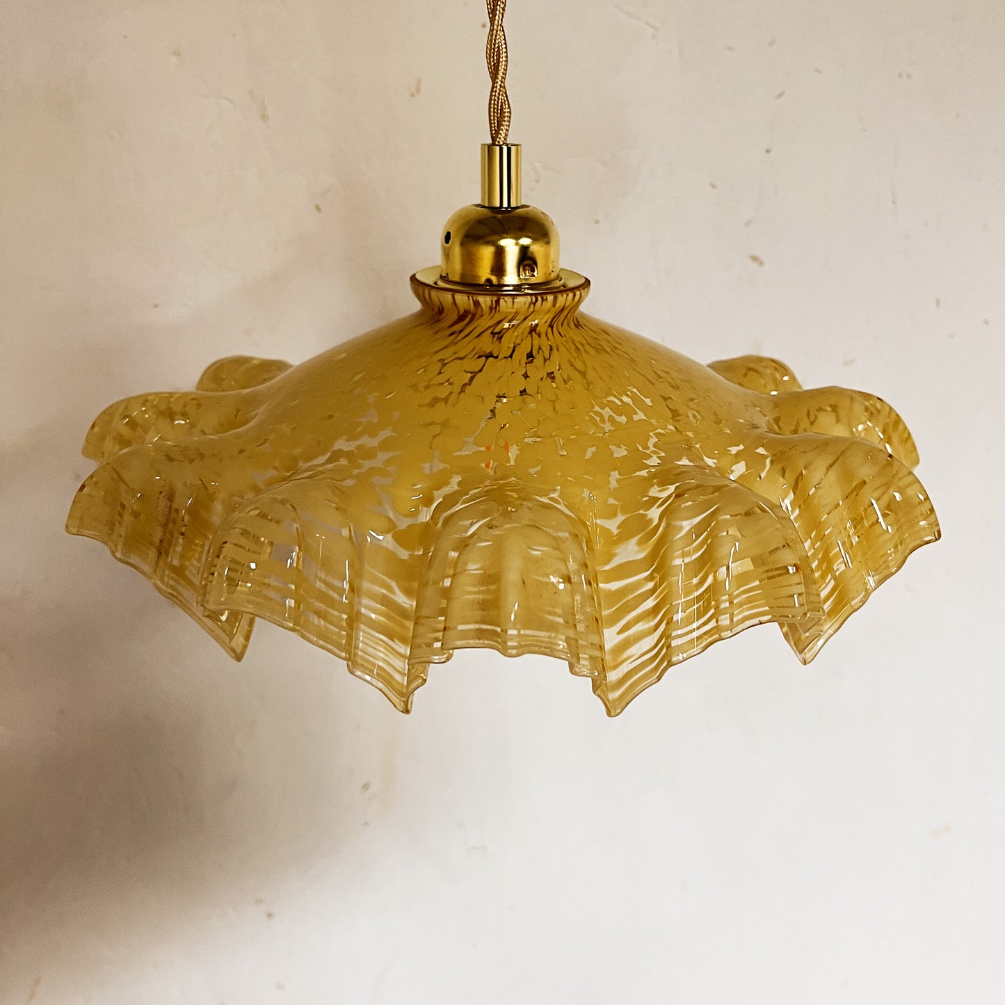 suspension abat-jour verre de Clichy