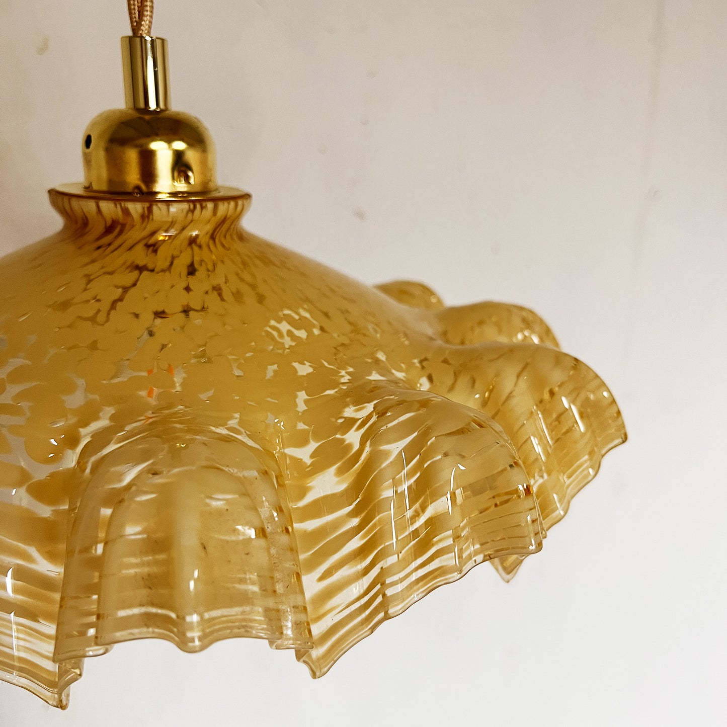 suspension abat-jour verre de Clichy