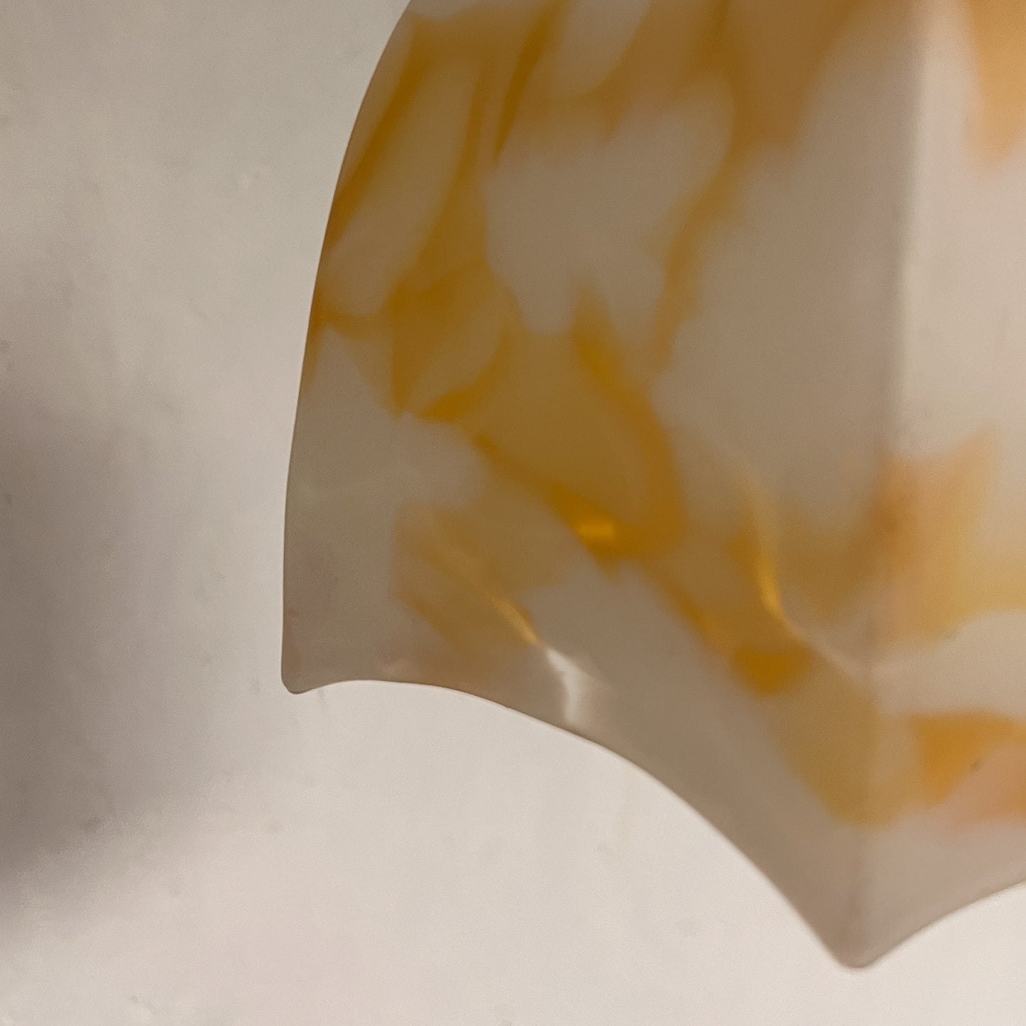 suspension tulipe vintage verre dépoli blanc et orange