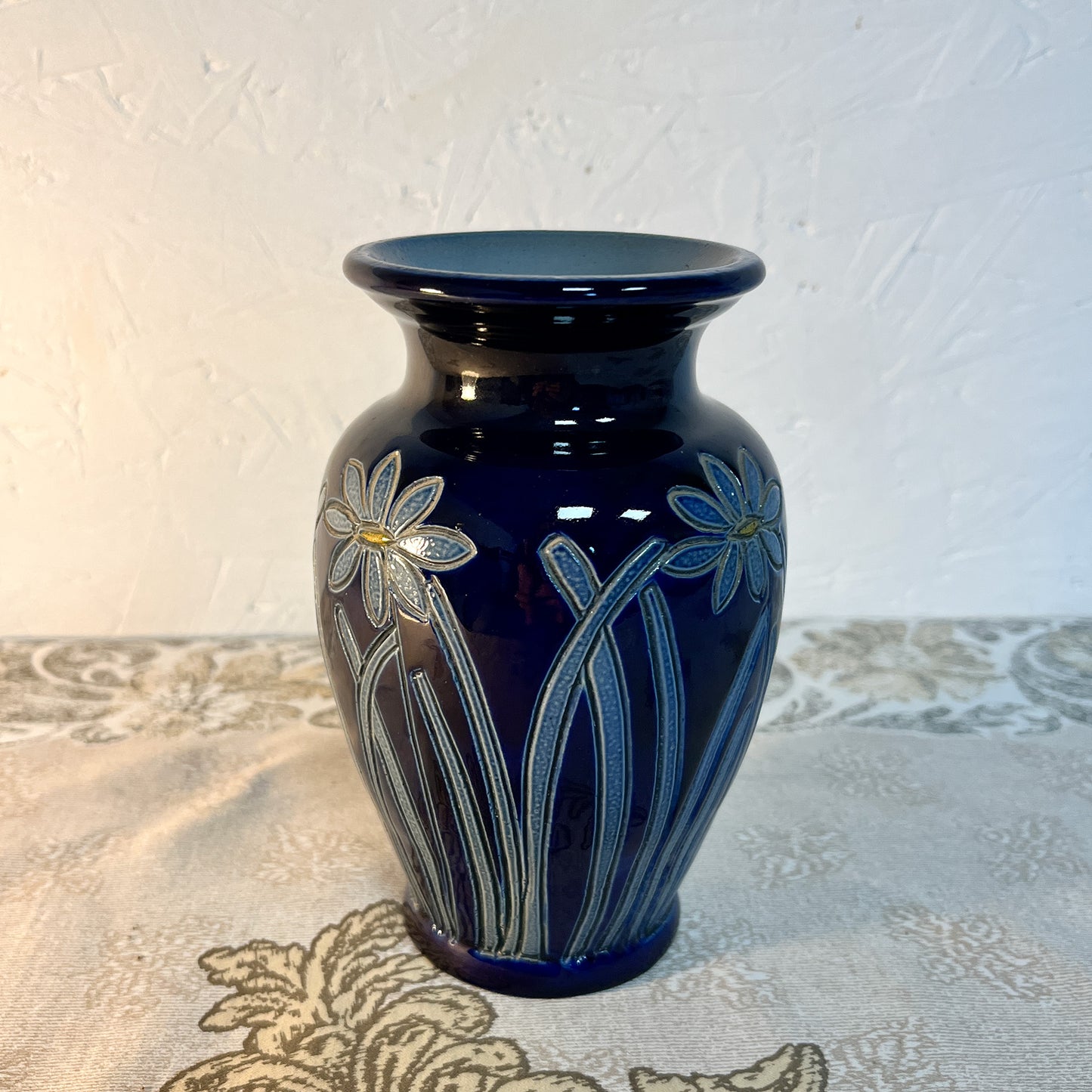 petit vase bleu en grès de Betschdorf