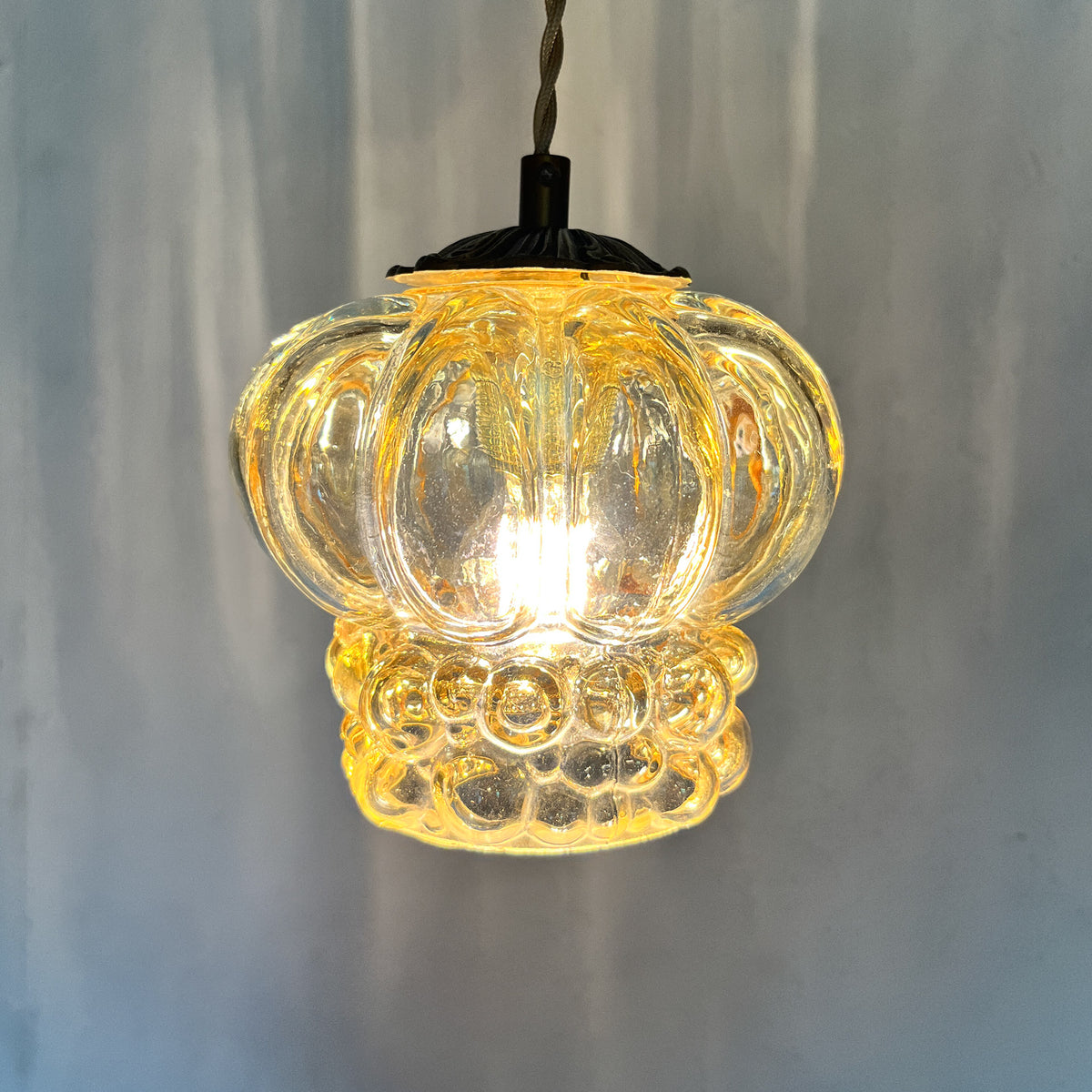 suspension vintage globe bubble ambré