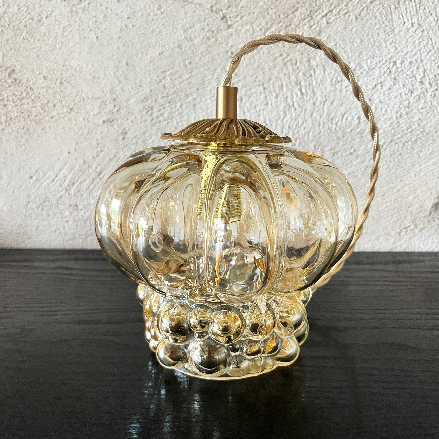 suspension vintage globe bubble ambré