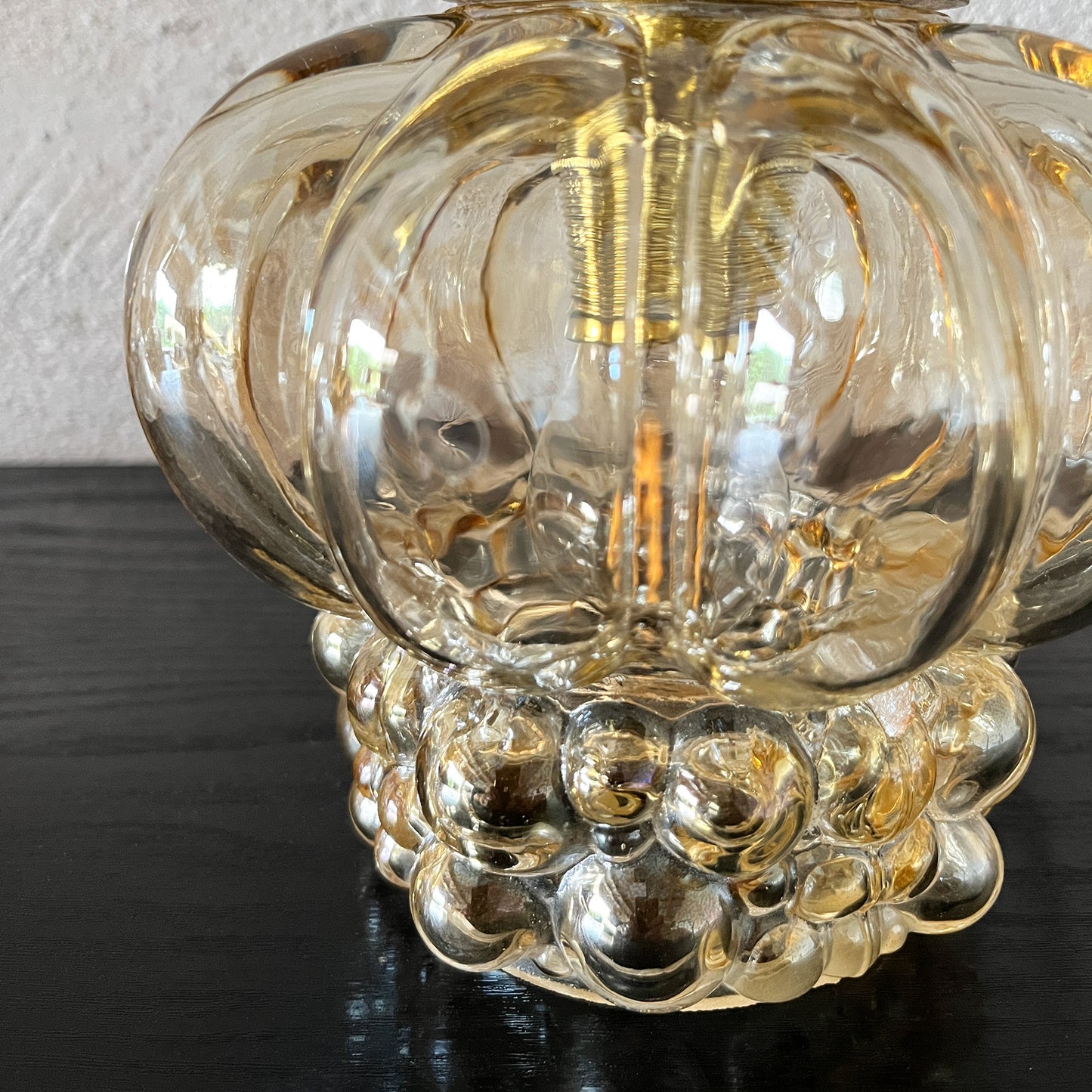 suspension vintage globe bubble ambré