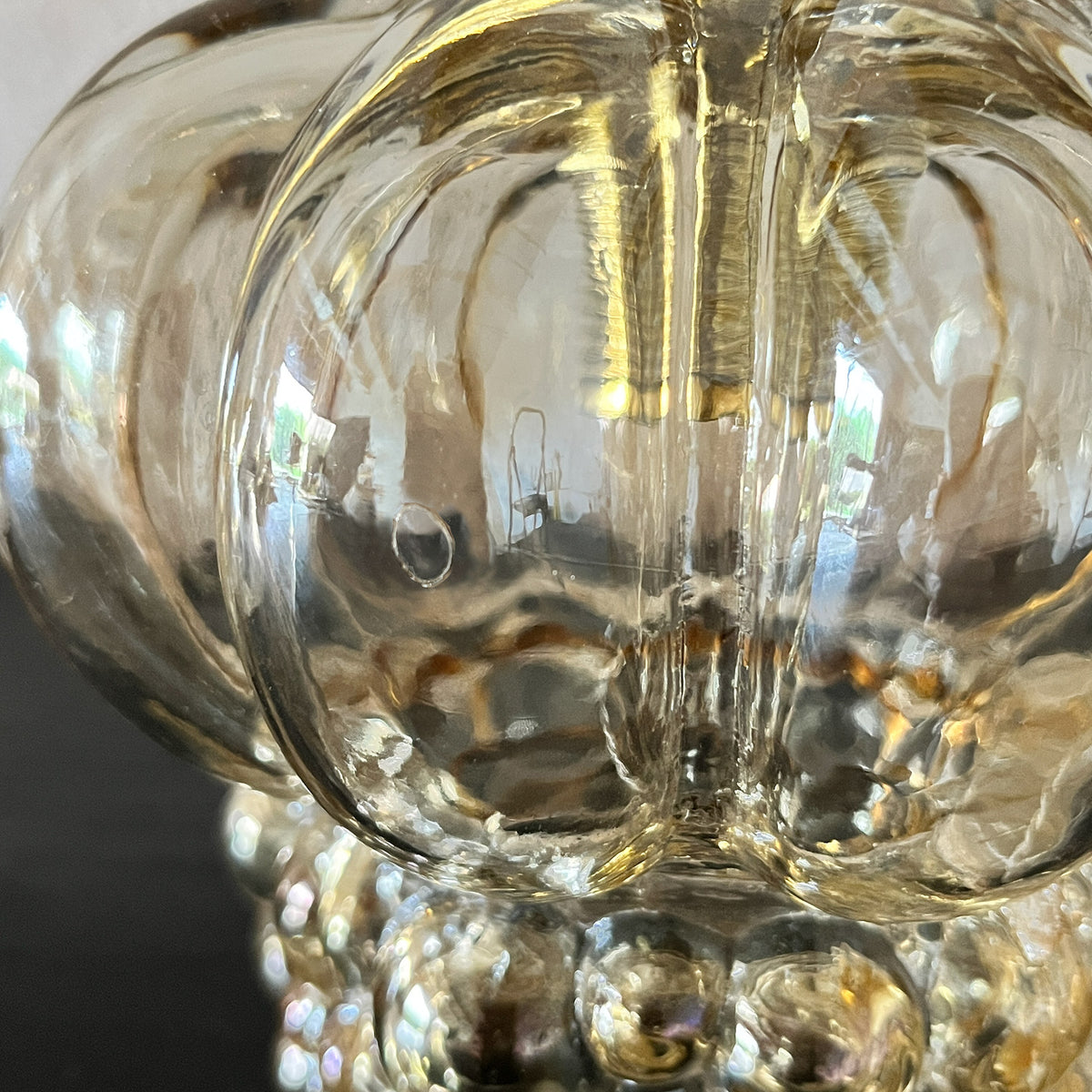 suspension vintage globe bubble ambré