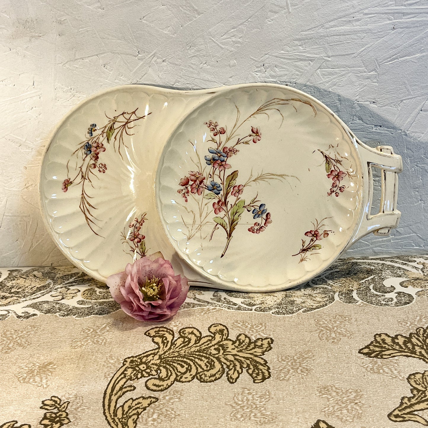 assiette à tartine Lunéville décor « Myosotis »