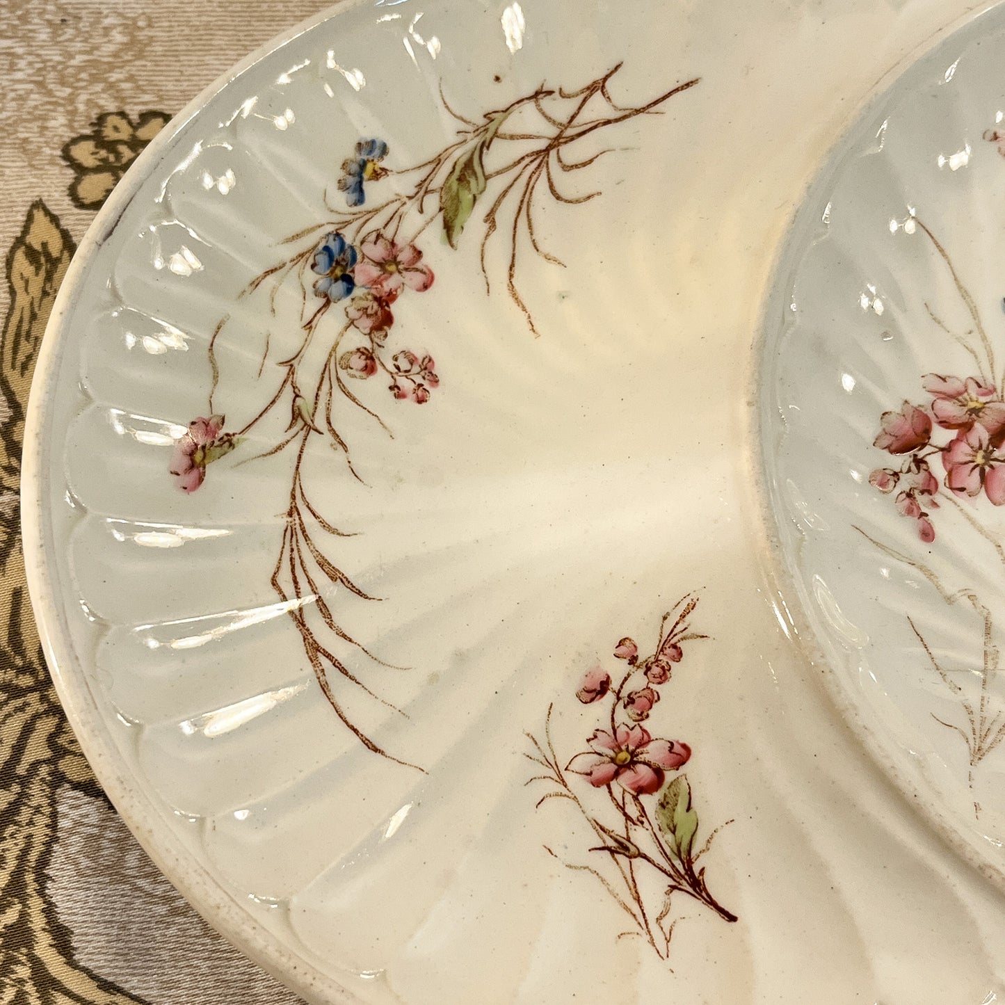 assiette à tartine Lunéville décor « Myosotis »