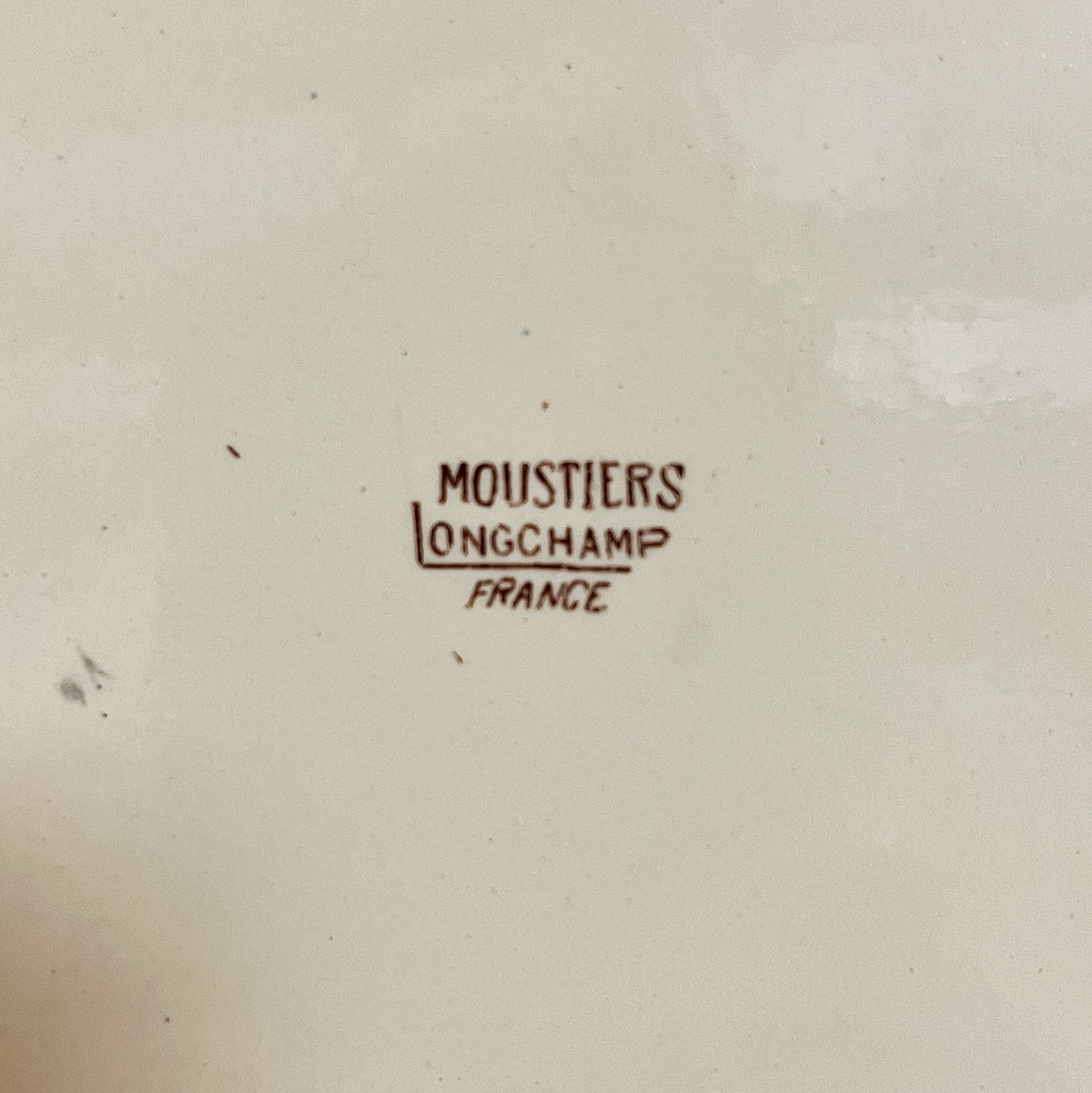 assiettes carrées Longchamp décor « Moustiers »
