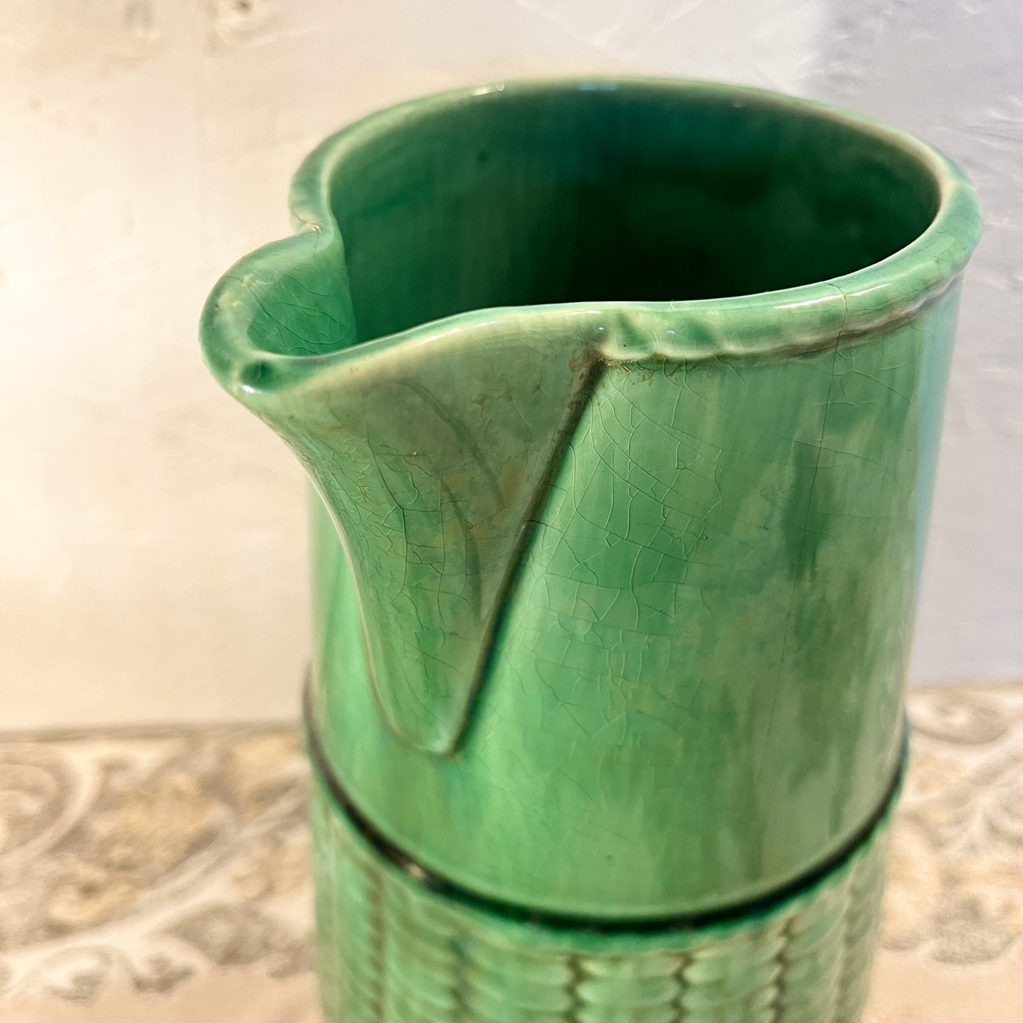 pichet vert vintage Sarreguemines