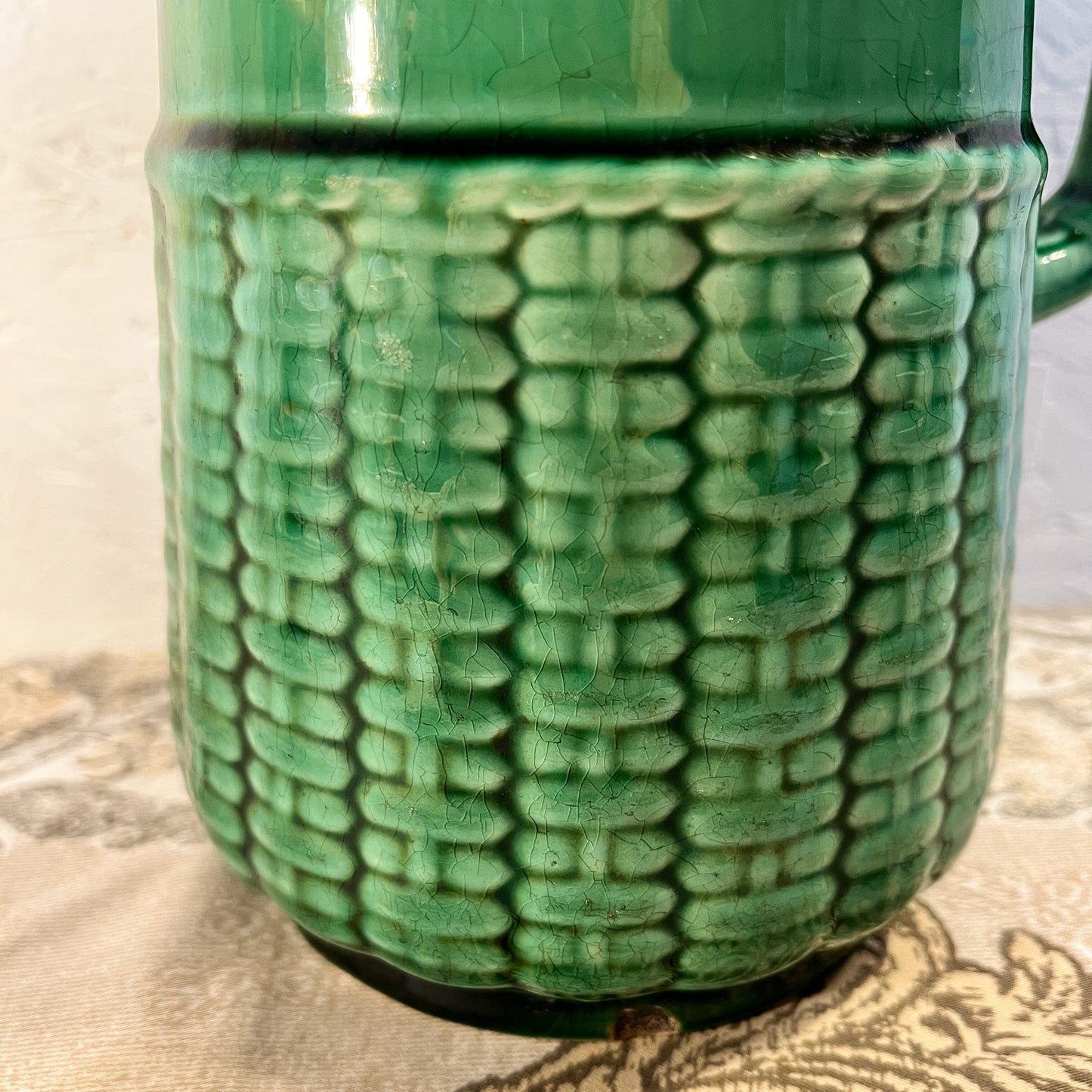 pichet vert vintage Sarreguemines