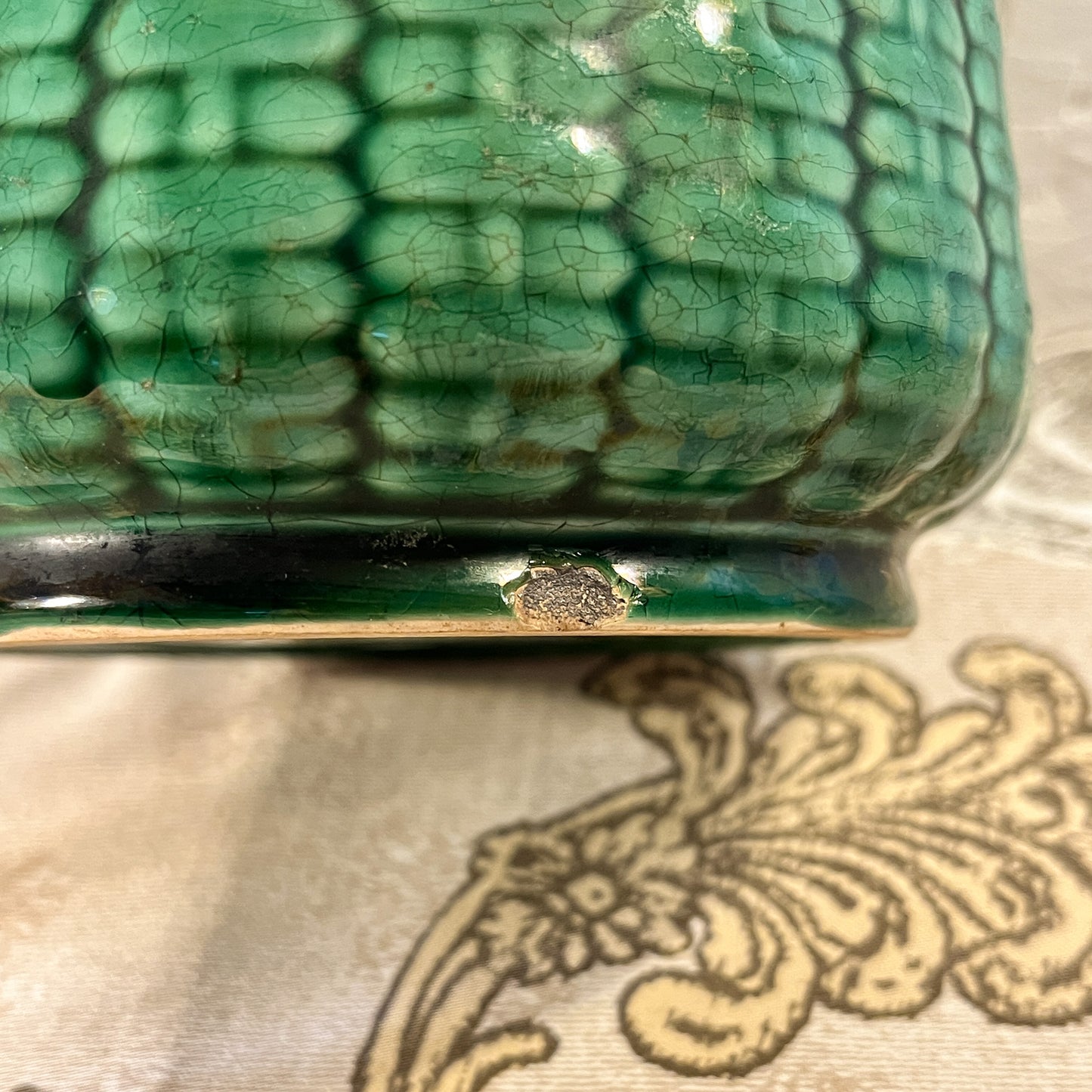 pichet vert vintage Sarreguemines