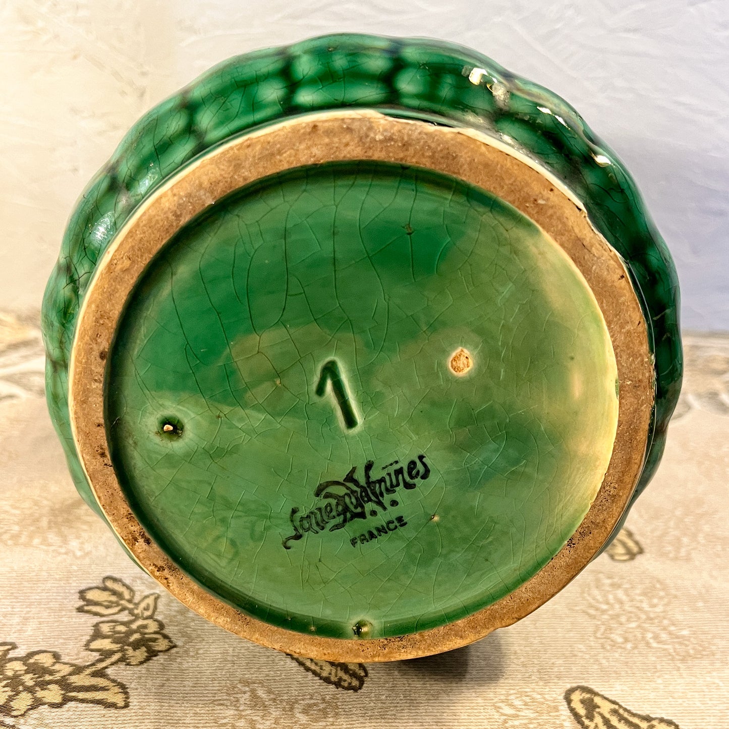 pichet vert vintage Sarreguemines