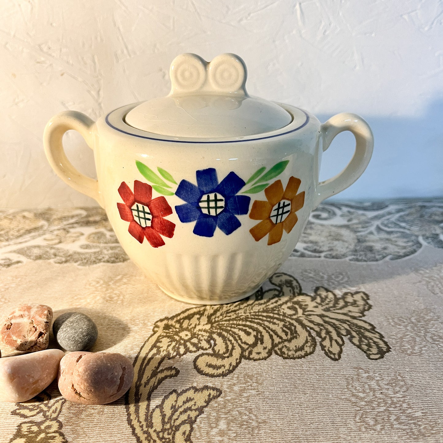 sucrier et pot à lait Lunéville décor « Agnès »