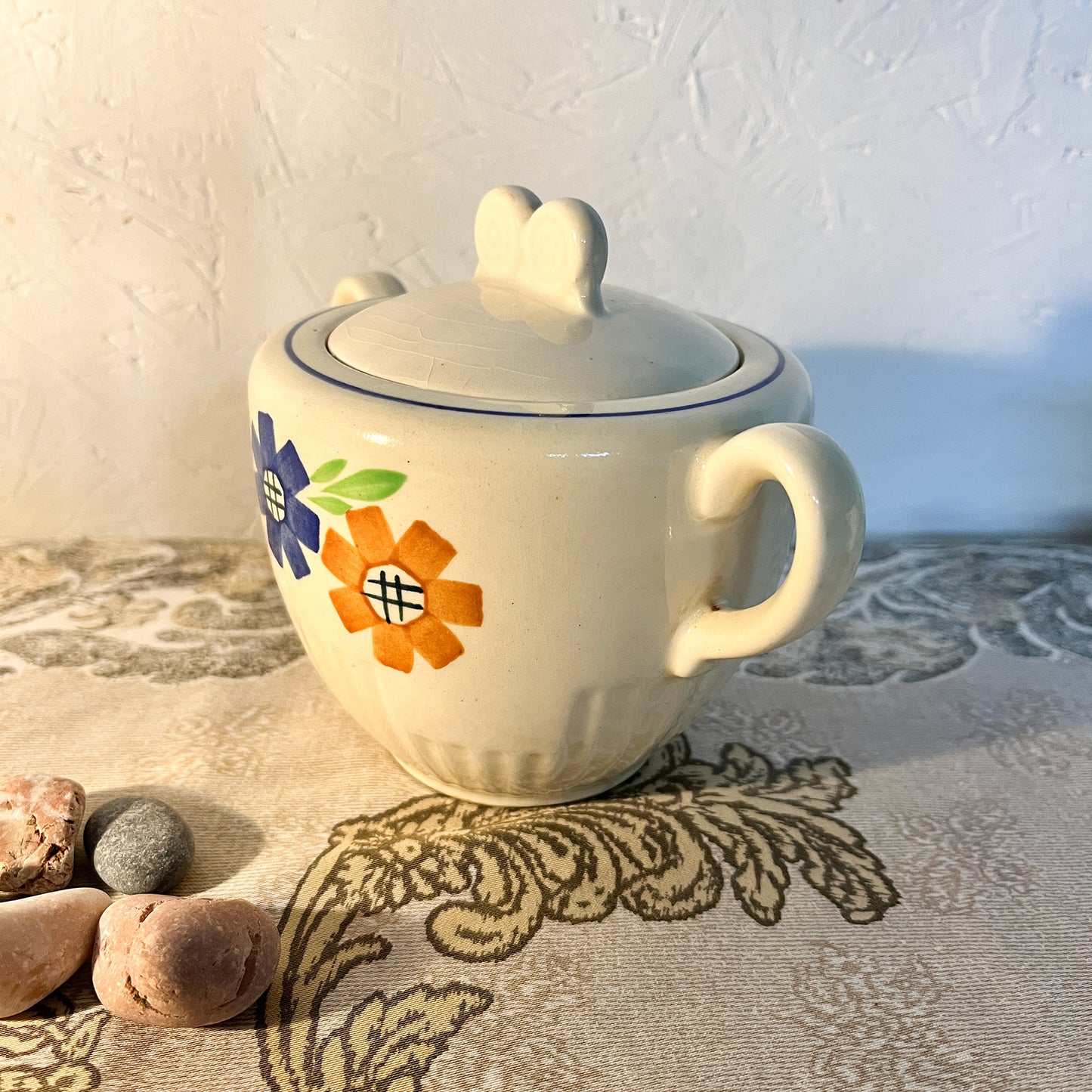 sucrier et pot à lait Lunéville décor « Agnès »