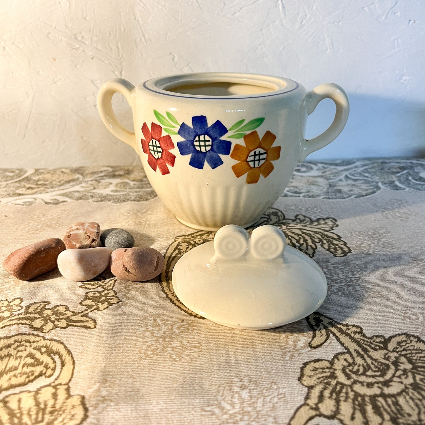 sucrier et pot à lait Lunéville décor « Agnès »