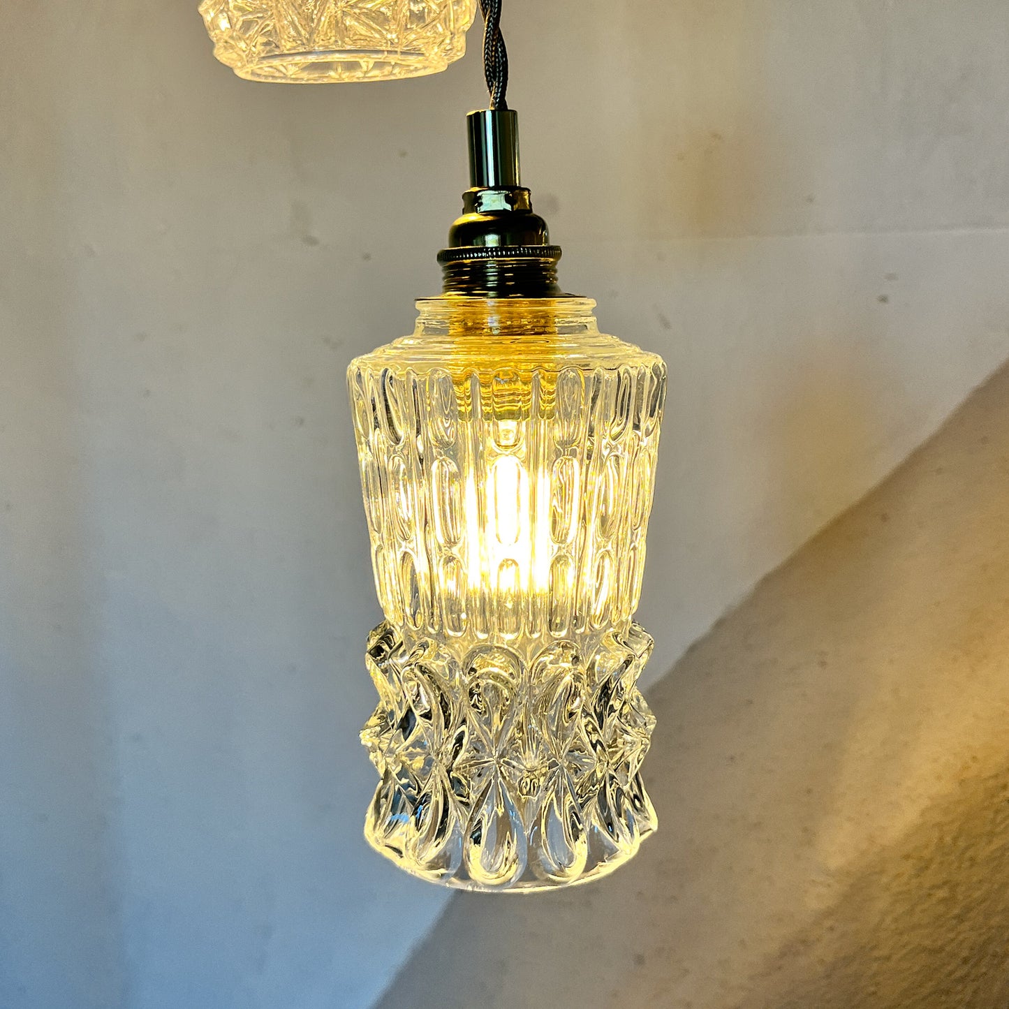 suspension en cascade de 3 globes en verre