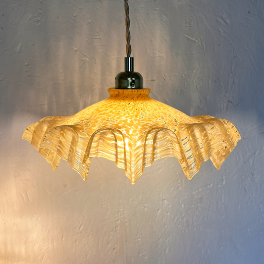 suspension abat-jour verre de Clichy