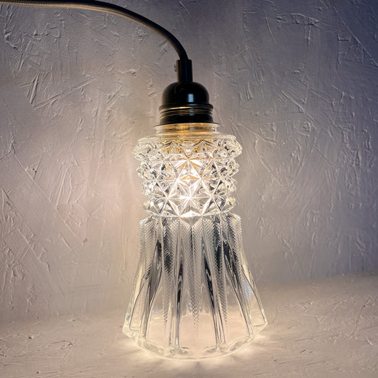 baladeuse vintage tulipe en verre ciselé