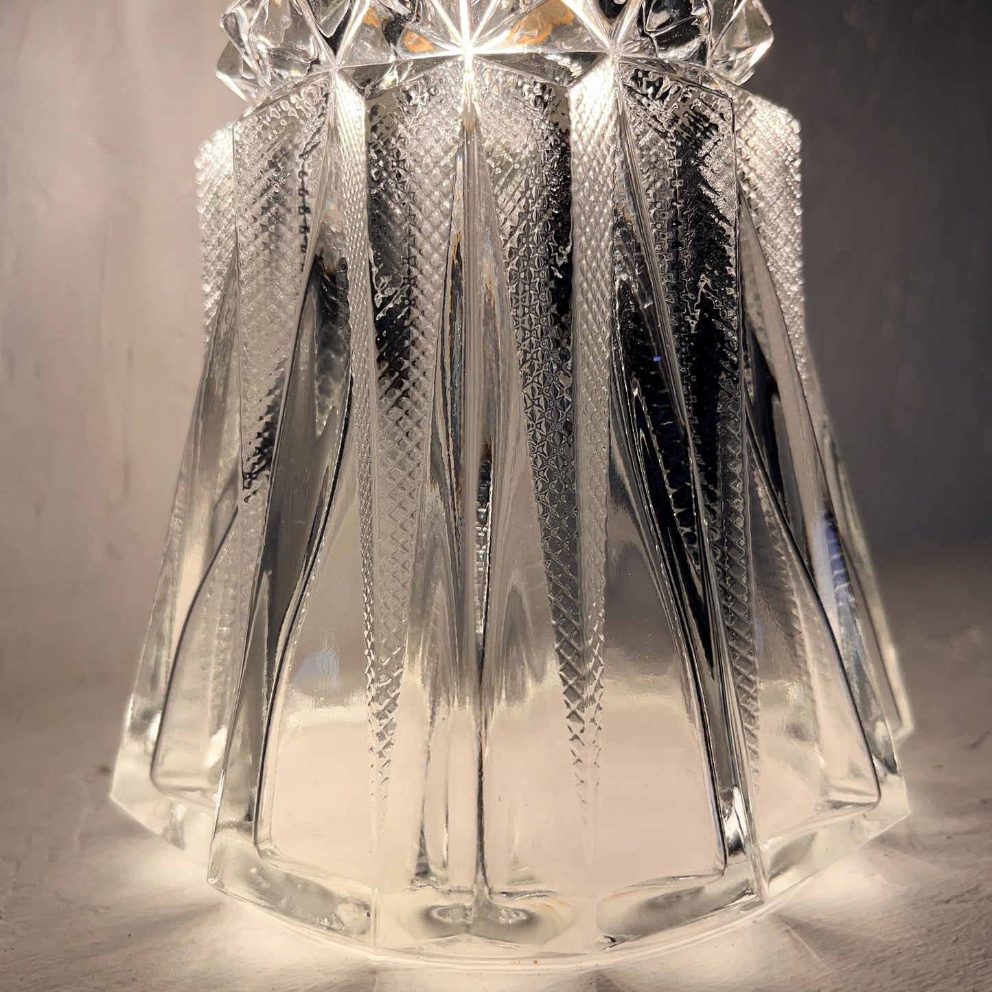 baladeuse vintage tulipe en verre ciselé