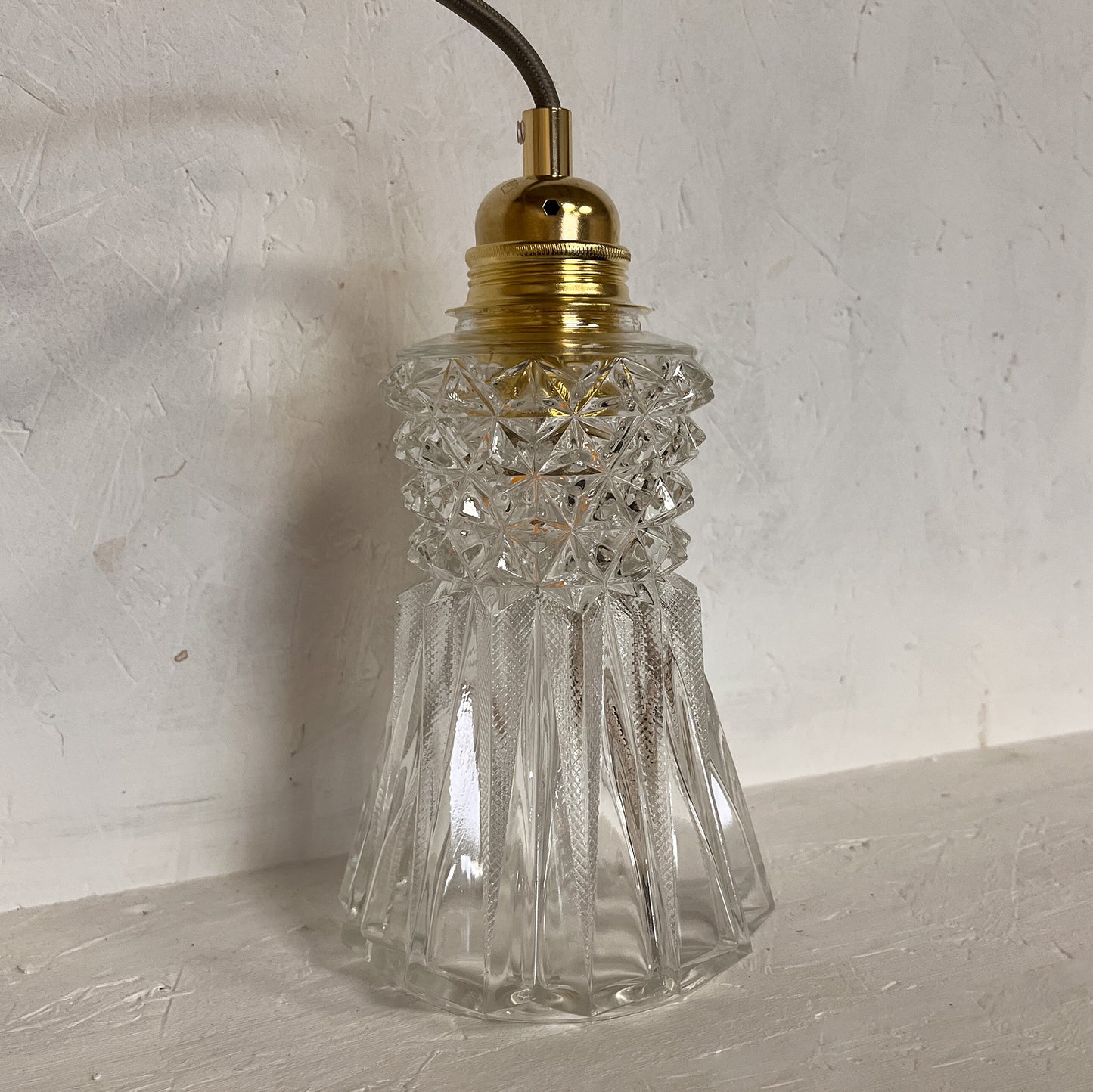 baladeuse vintage tulipe en verre ciselé