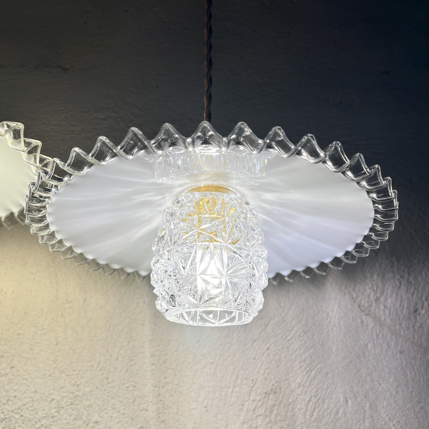 suspension double globe vintage