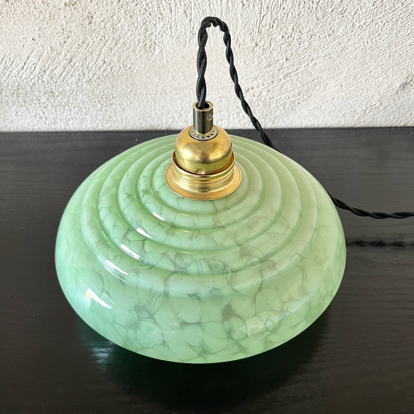 suspension globe vintage verre de Clichy