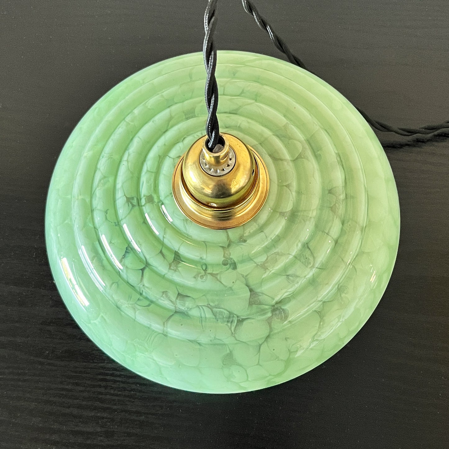 suspension globe vintage verre de Clichy