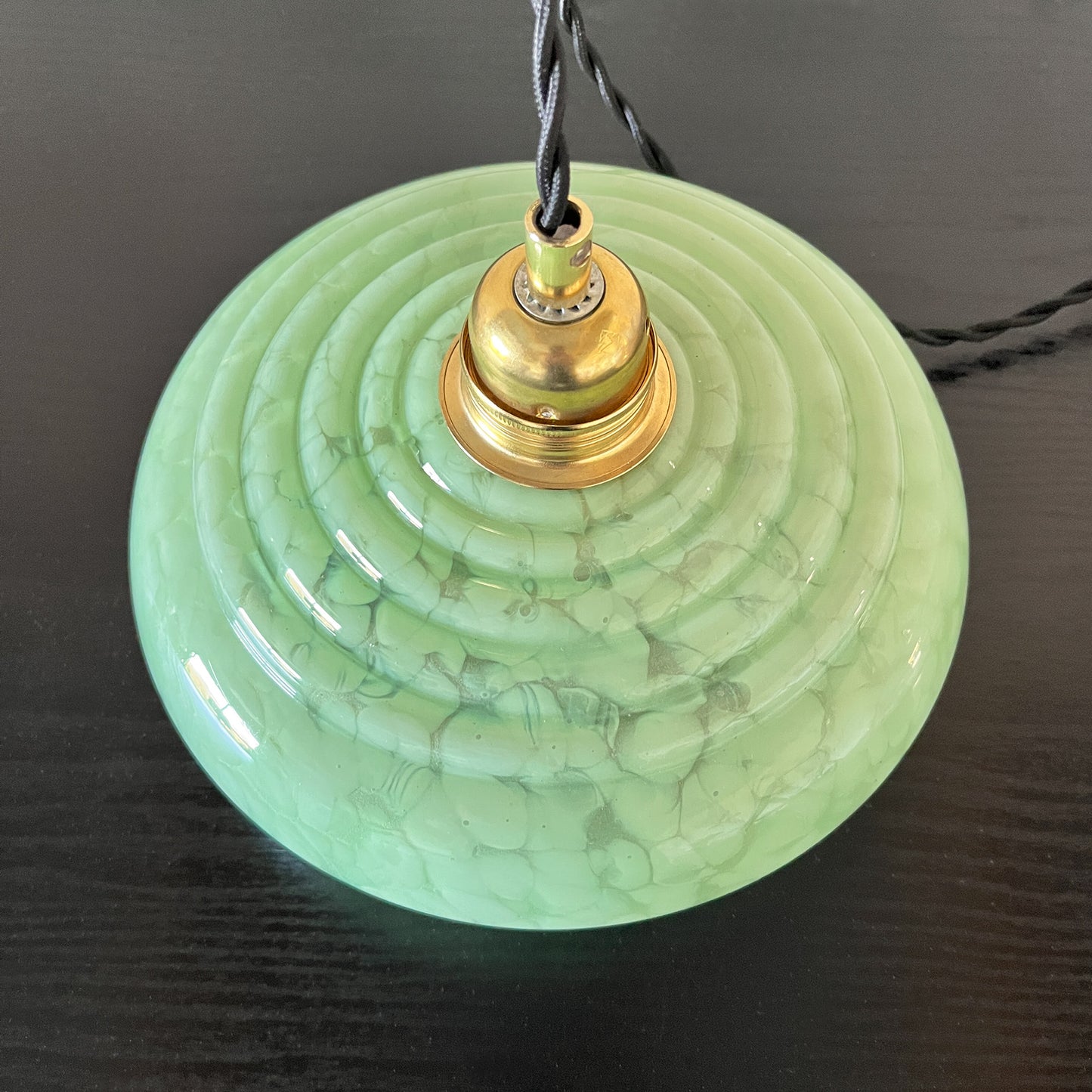 suspension globe vintage verre de Clichy