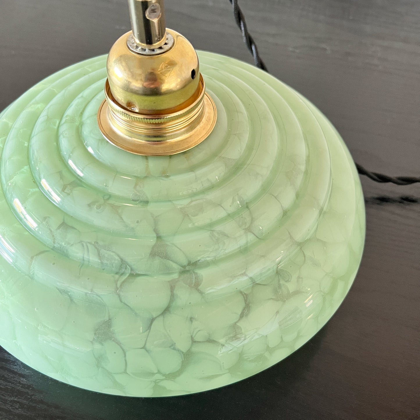 suspension globe vintage verre de Clichy