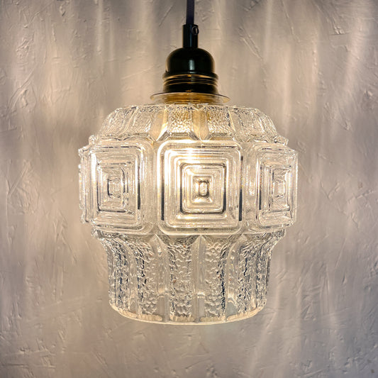 suspension globe vintage verre art déco