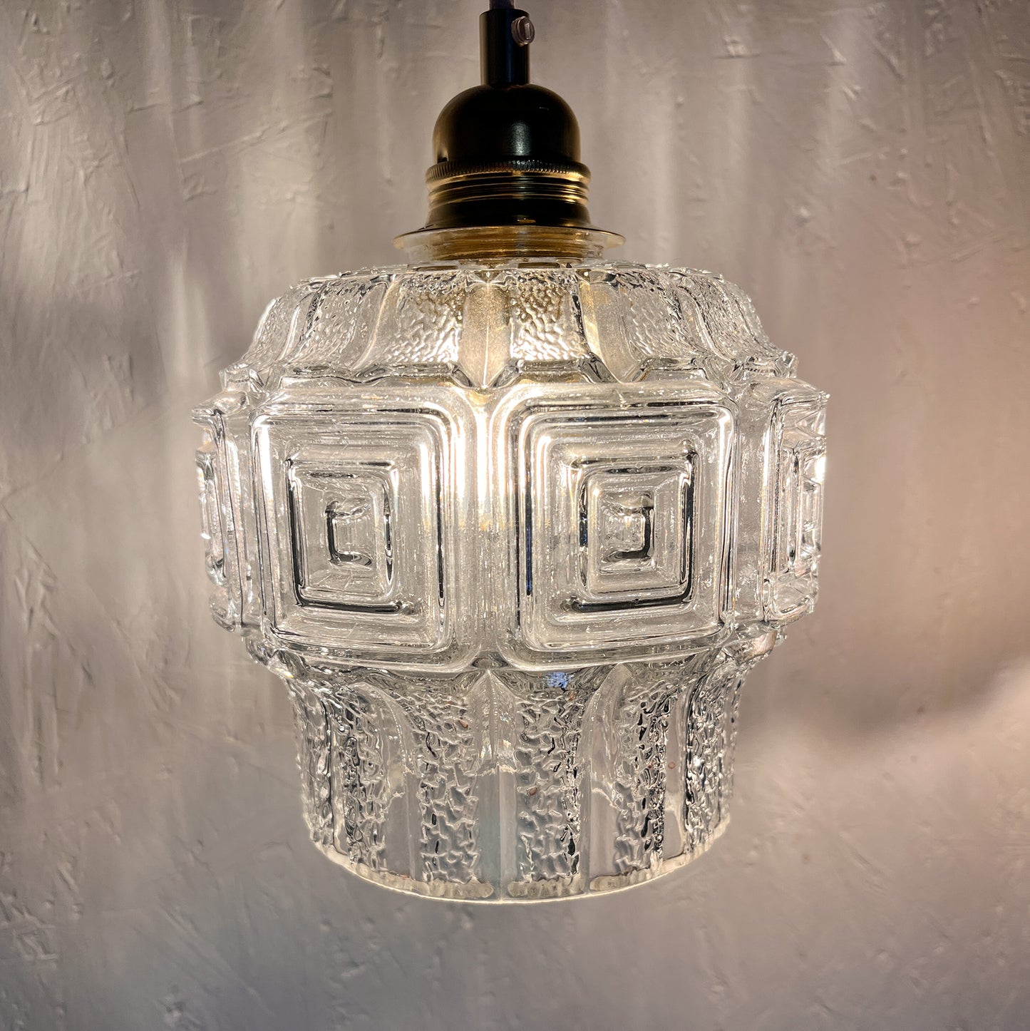 suspension globe vintage verre art déco