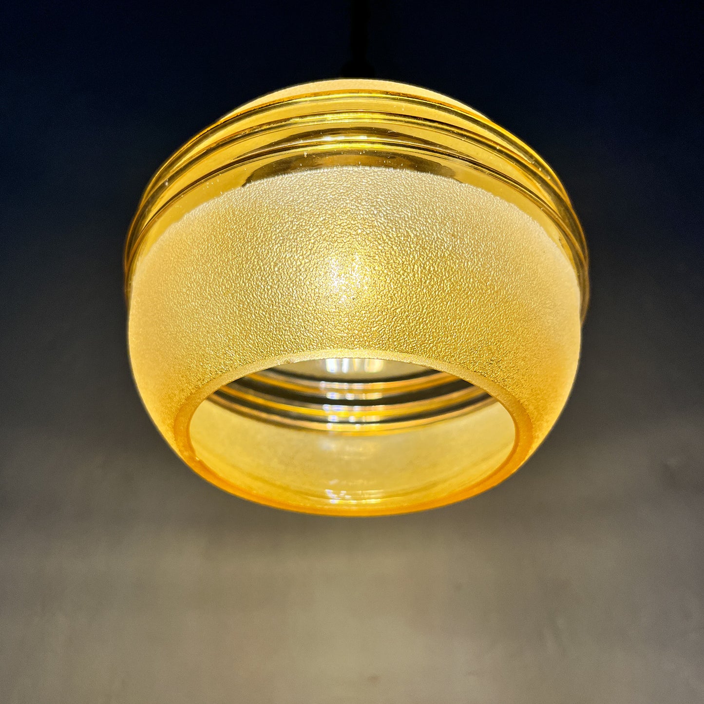 suspension vintage globe verre granité or