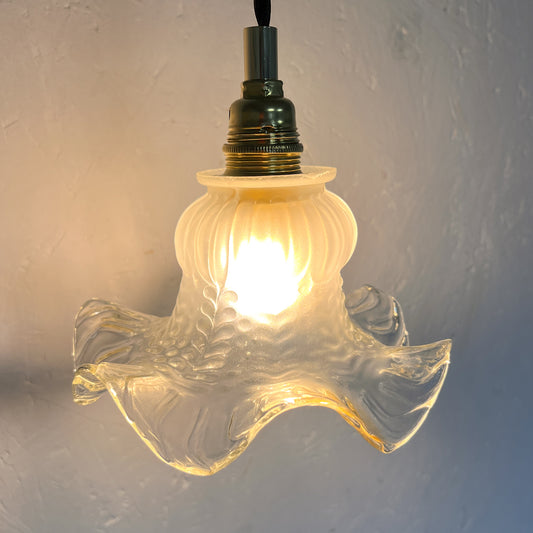 suspension tulipe vintage en verre