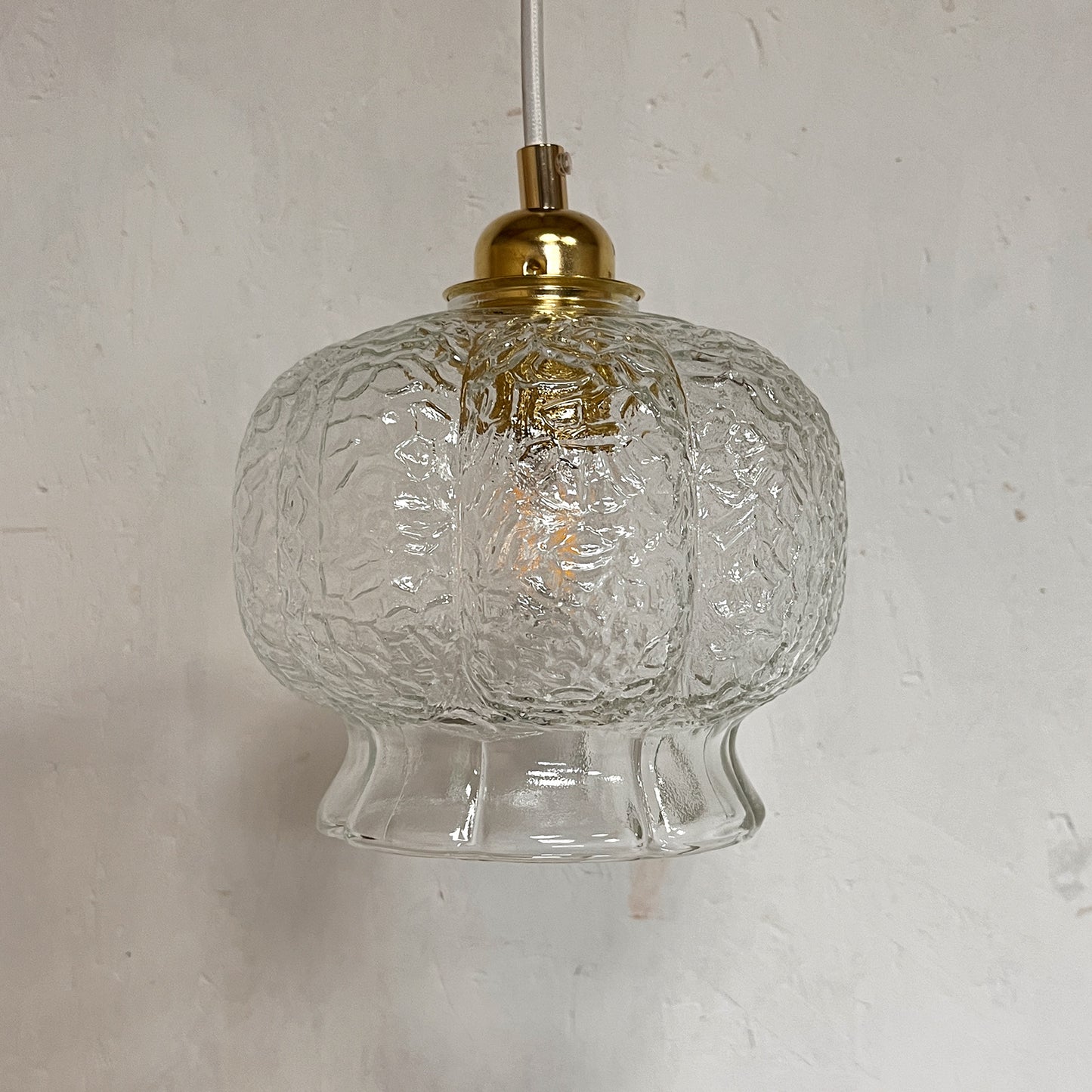 suspension globe vintage à facettes