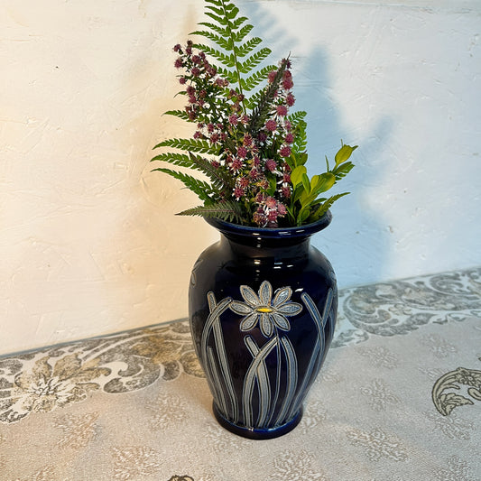 petit vase bleu en grès de Betschdorf