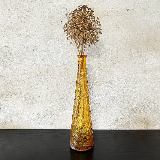 vase soliflore vintage en verre ambré