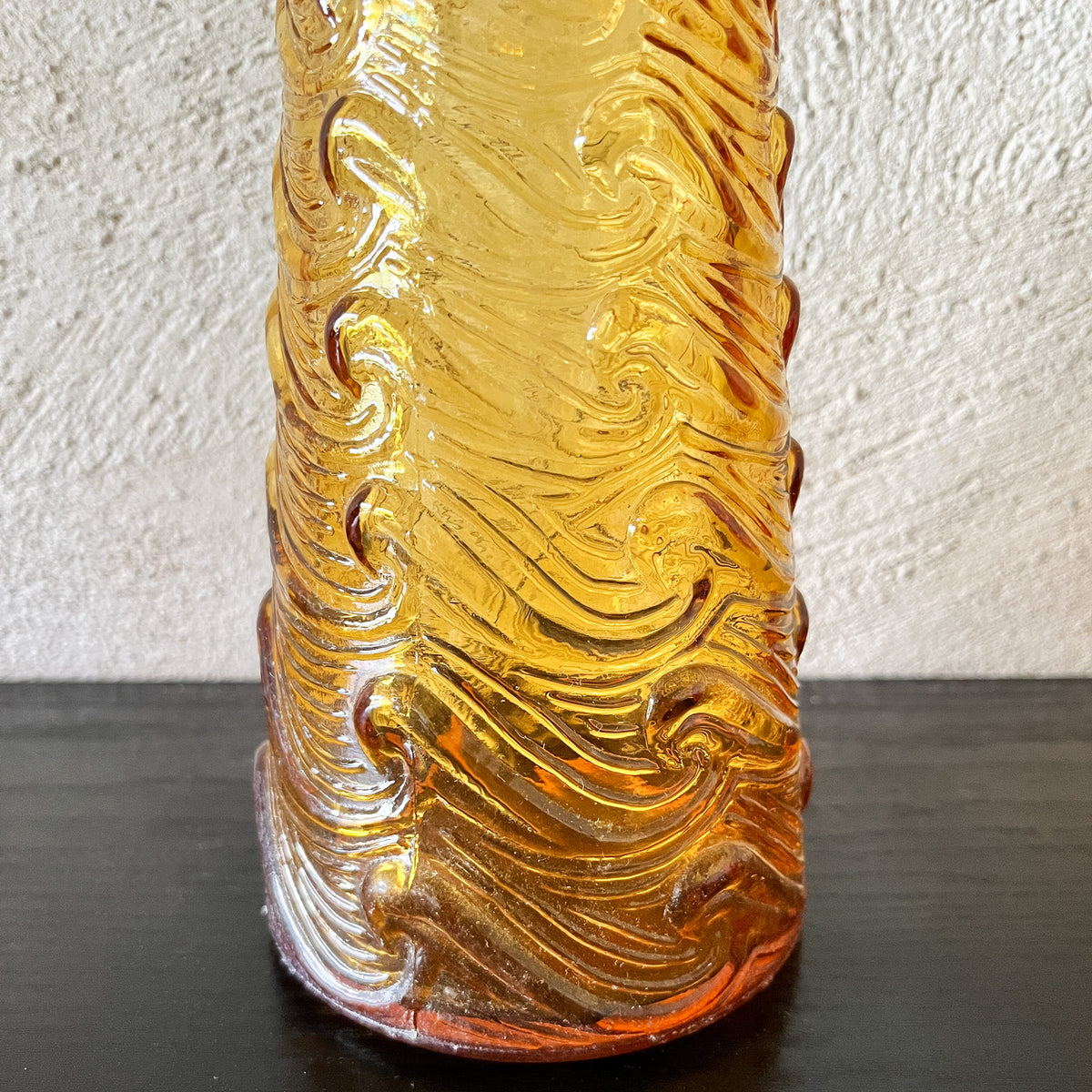 vase soliflore vintage en verre ambré